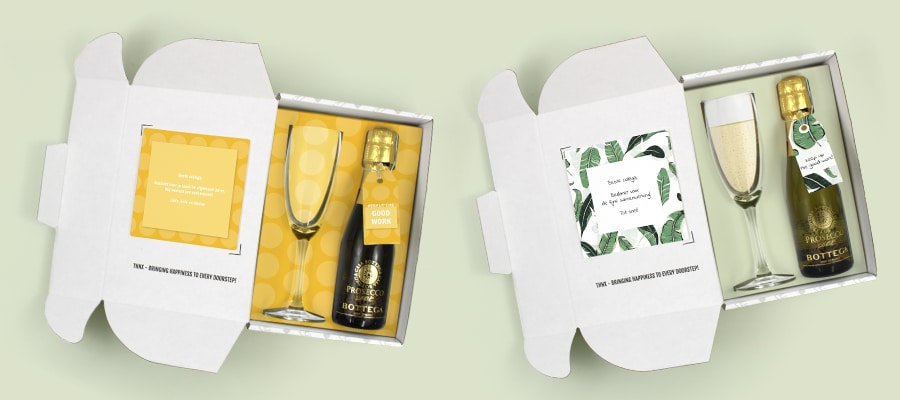 Voorbeelden THNX Brievenbus Cadeau Prosecco