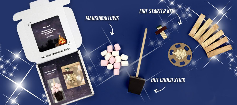 Mailbox Package Christmas Christmas Gifts Bonfire Chocolate Milk Stick Marshmallows Fire Starter 