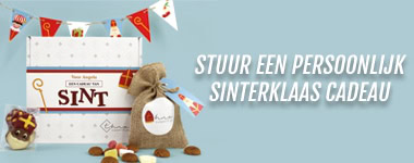 THNX Brievenbus cadeau Sinterklaas Pakjesavond Ganzenbord Spelpakket met Jute zak pepernoten en ander sinterklaassnoepgoed