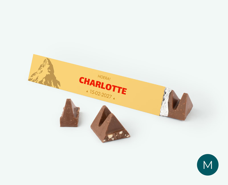 medium gepersonaliseerd Toblerone doosje geboortebedankje