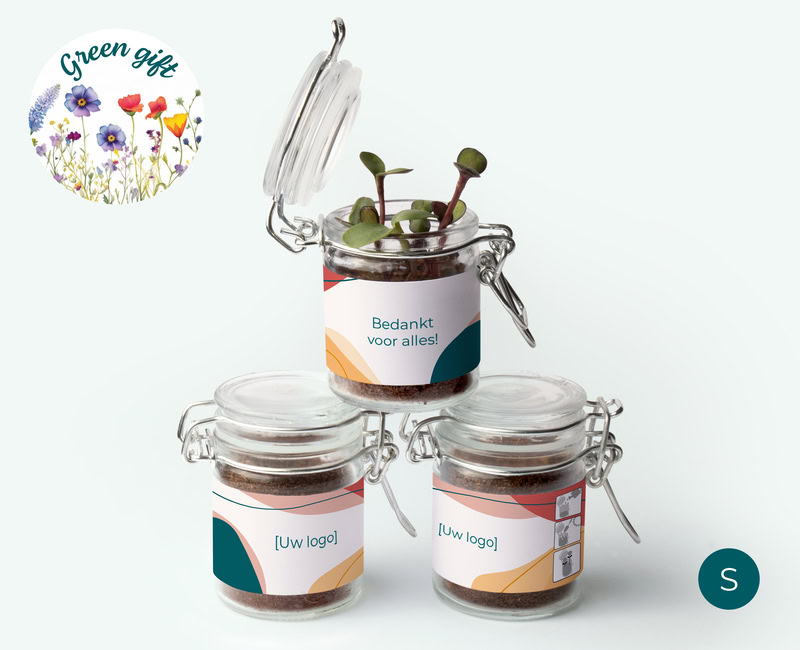 weck jar green small personalised thank you business