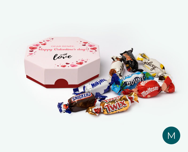 medium personalised Celebrations box thank you Valentine's Day