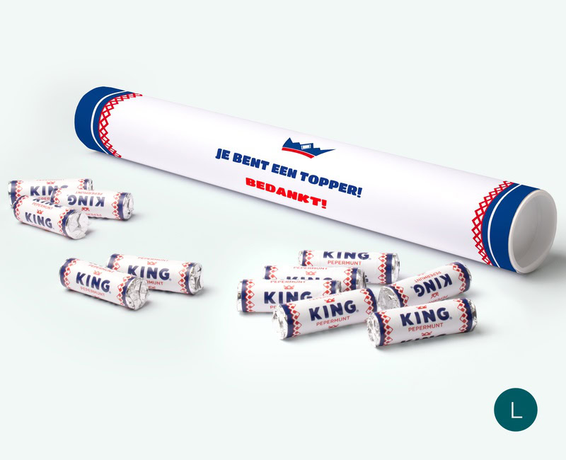 mega mint to be king pepermuntrol gepersonaliseerd voor relatiegeschenk