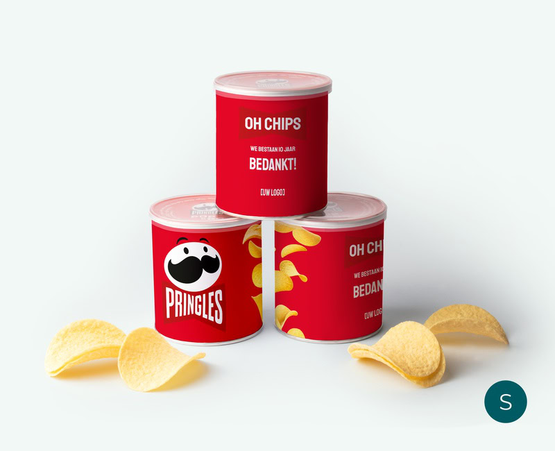 small personalised Pringles as a business thank-you gift