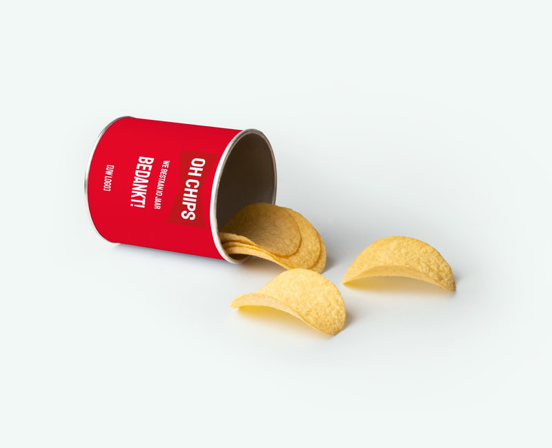mini Pringles with personalised wrapper as a business thank-you gift