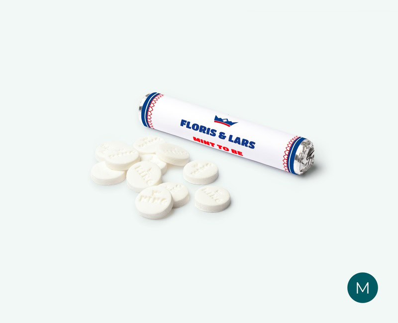 mint to be king pepermuntrol met gepersonaliseerd etiket voor een huwelijk