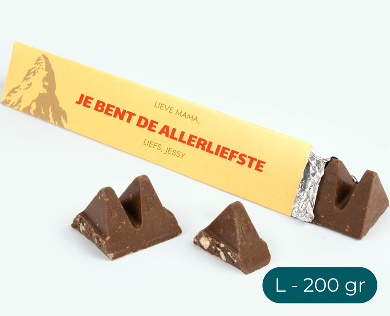 groot gepersonaliseerd Toblerone doosje moederdag cadeau