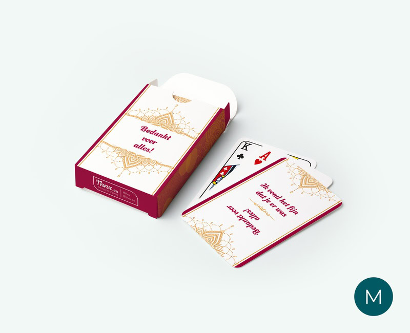 printed playing cards with personalised box for just a thank-you gift
