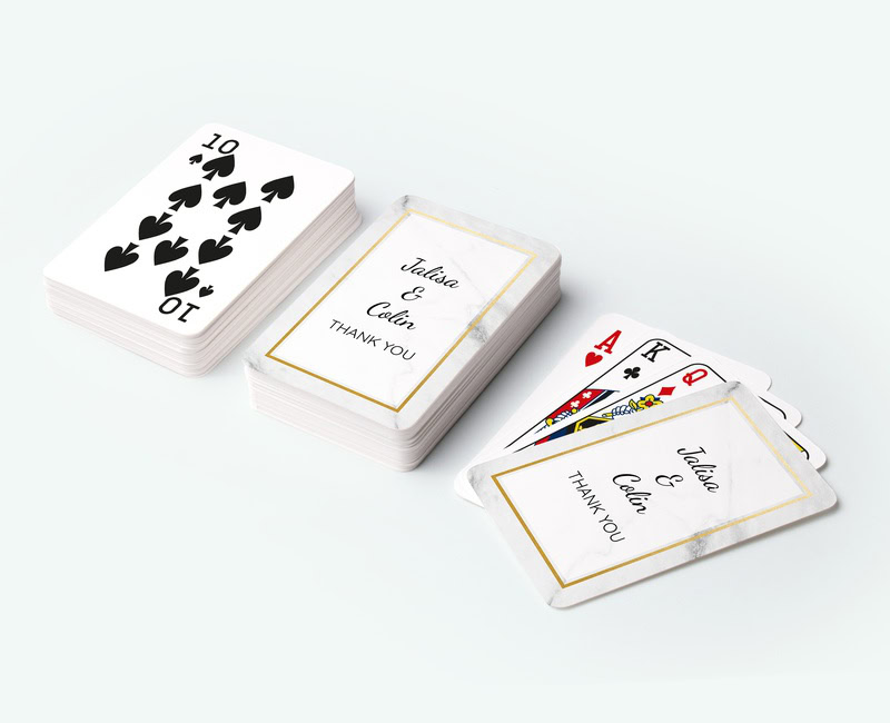 printed playing cards personalised for marriage