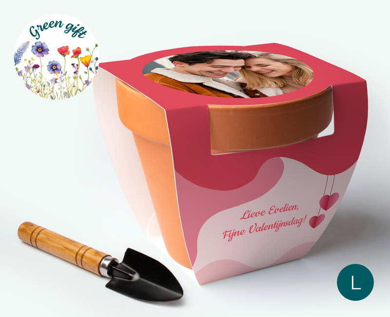 bloempot met naam als groot Valentijnsdag cadeau