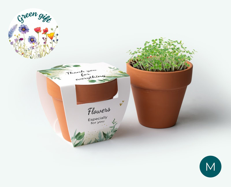 medium flowerpot with name as a durable thank-you gift