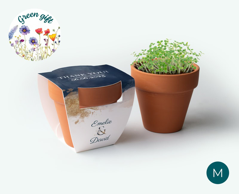 medium flowerpot with name as a wedding thank-you gift