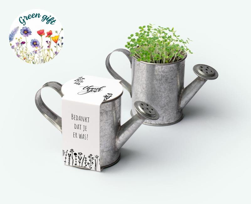 Personalised mini watering can thank you gifts with text