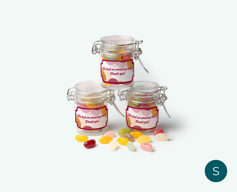 Personalised candy jar small as a thank-you gift for casual giving