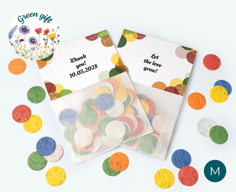 Flowerbags with growth confetti with your own design