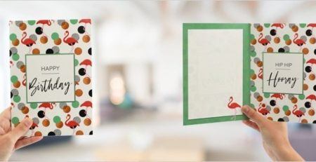 Verjaardagskaart met veel kleuren en happy birthday muziekkaart