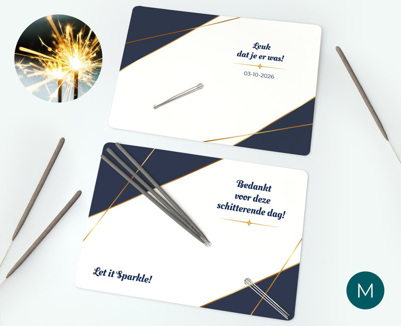 Stars on a card with text deployed as a thank-you gift