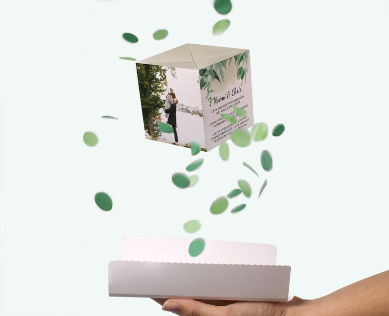 Een unieke trouwkaart die out of the box springt