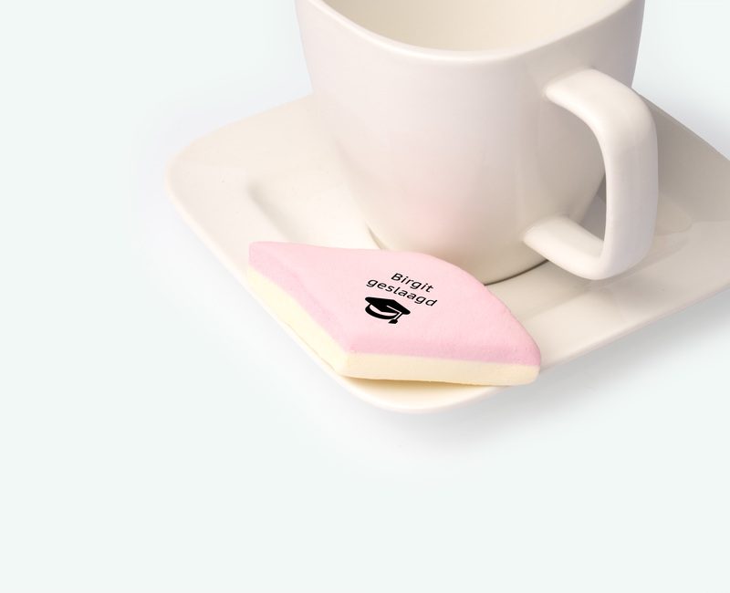 Printed bacon with successful text presented on a saucer