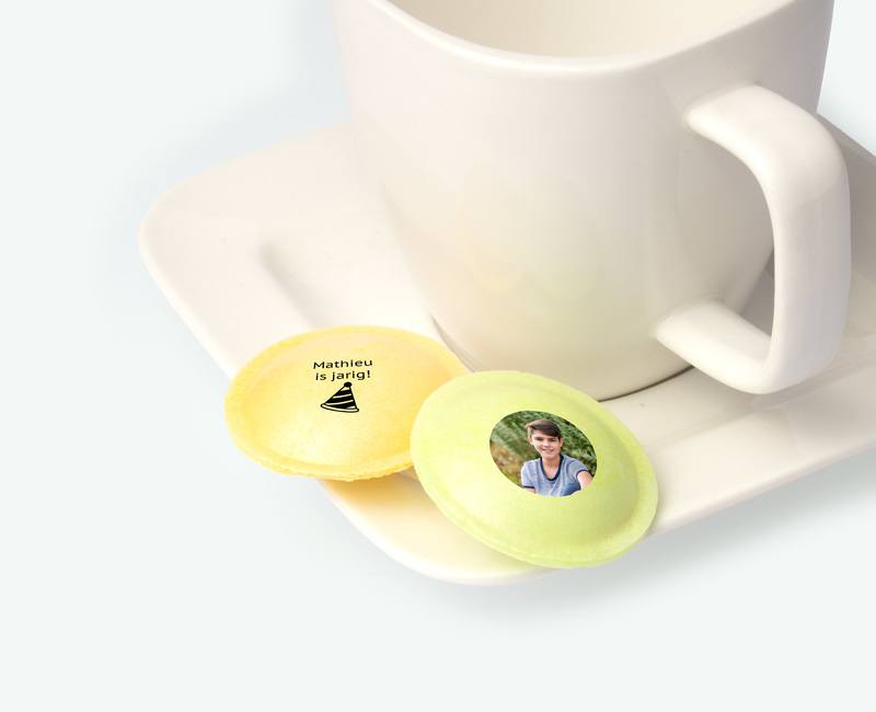 Printed UFO with text and photo presented on a saucer
