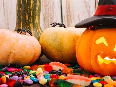 Blogafbeelding voor halloween in de vorm van pompoenen