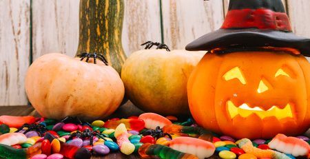 Blogafbeelding voor halloween in de vorm van pompoenen