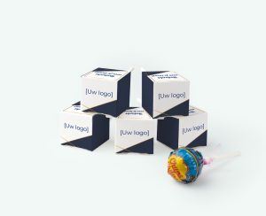 Printed lollipop boxes with your own design as promotional gifts