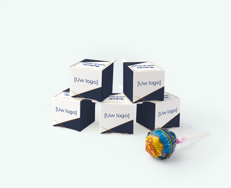 Printed lollipop boxes with your own design as promotional gifts