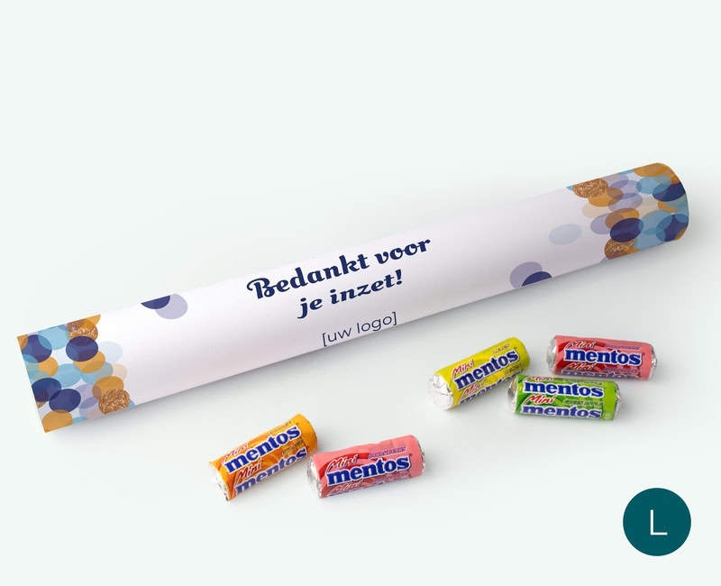 Mega mentos met eigen ontwerp ingezet als zakelijk bedankje