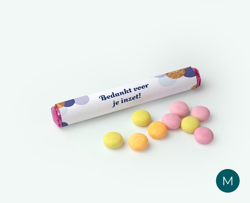Mentos with logo deployed as a business thank-you gift