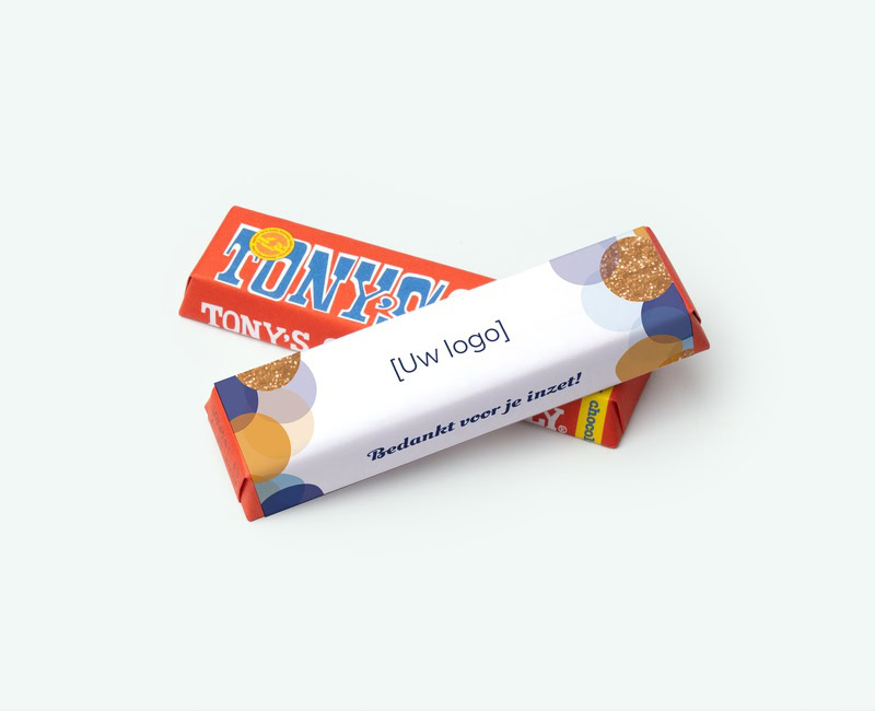 Personalised tony chocolonely small as a business gift