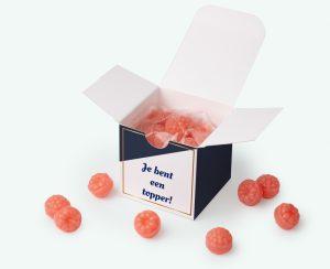 Candy box with your own design used as a business thank-you gift