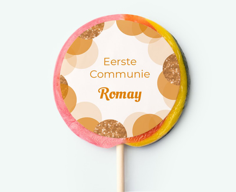 Printed lollipop with your own design as a communion thank-you gift