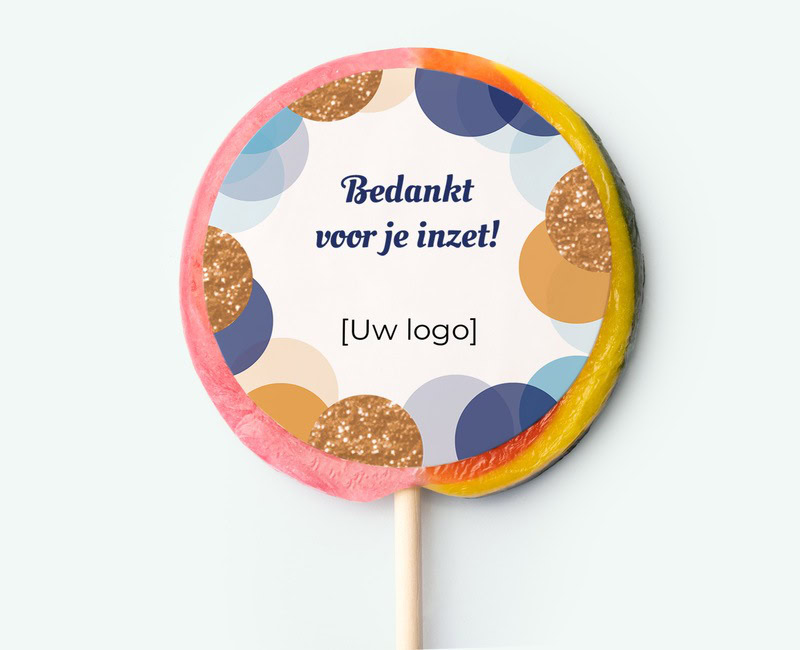 Printed lollipop with your own design as a thank-you gift for business associates