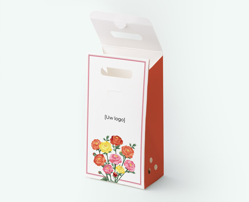 Bloembollen zakje gevuld met bloemzaadjes als zakelijke bedankje