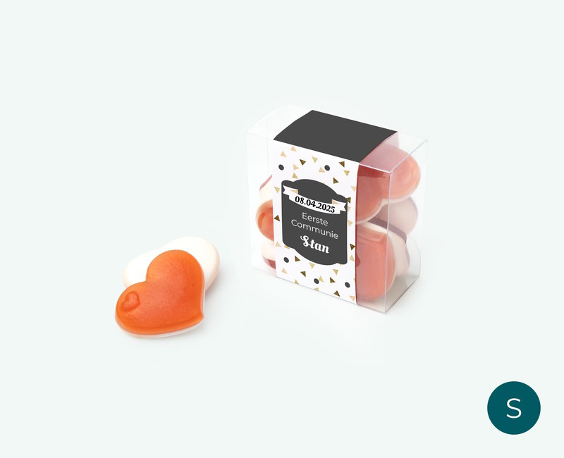 Candy square als klein snoepbedankje voor een communie