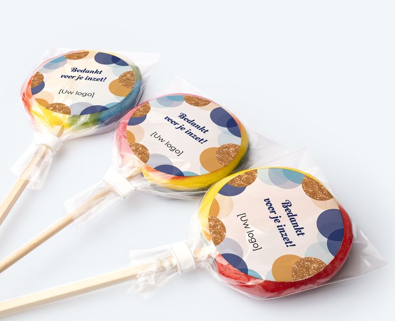 Lollipops with your own design as business thank yous