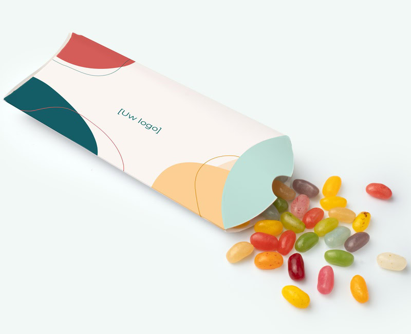 Pillowbox gevuld met snoep ingezet als relatiegeschenk