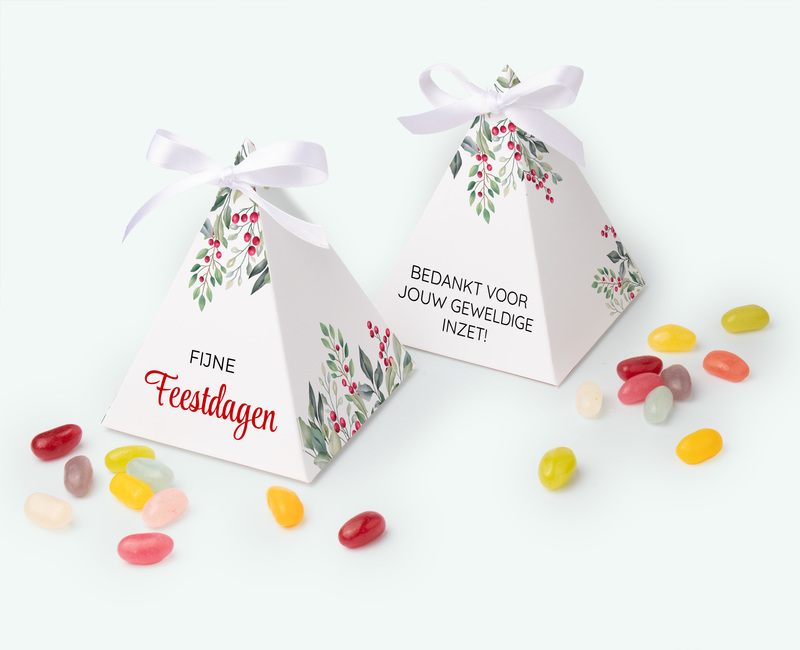 Medium pyramid box as a candy gift for business associates
