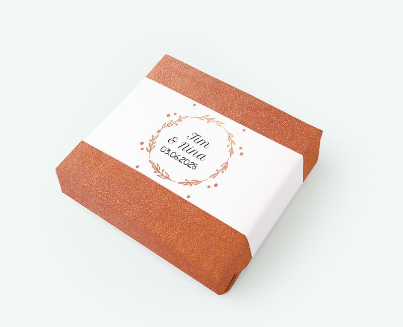 Zeep bedankje voor een bruiloft met een eigen ontwerp