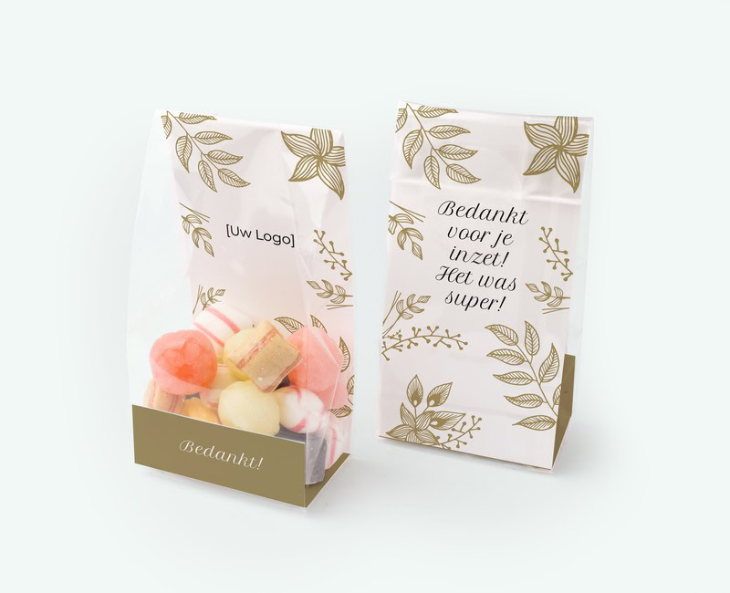Printed candy bag with your own design as a business thank-you gift