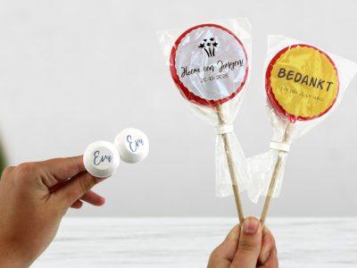 Blogafbeelding over snoepgeschenken in de vorm van lolly's.