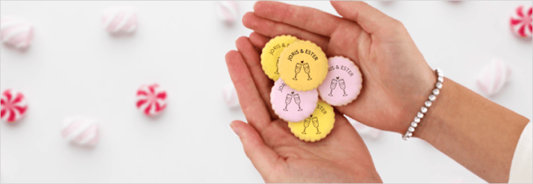 Blogafbeelding likkoekjes bedrukken met een logo