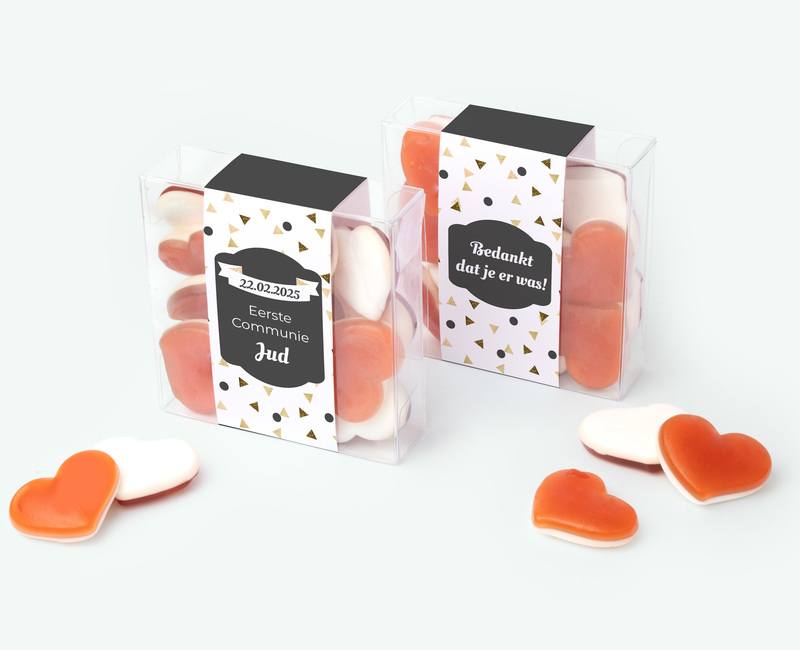 Candy square medium bedankjes gevuld met snoep voor een lentefeest