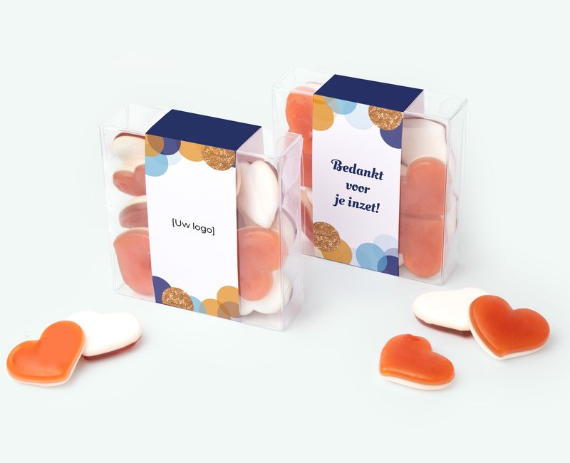 Candy square medium thank you with logo for business associates
