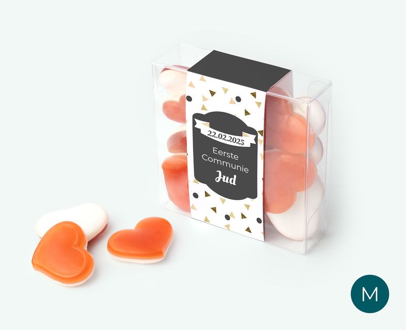 Candy square communiebedankje met eigen ontwerp