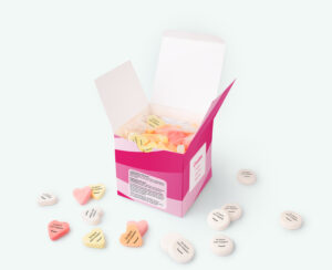 cube box printed candy l logo
