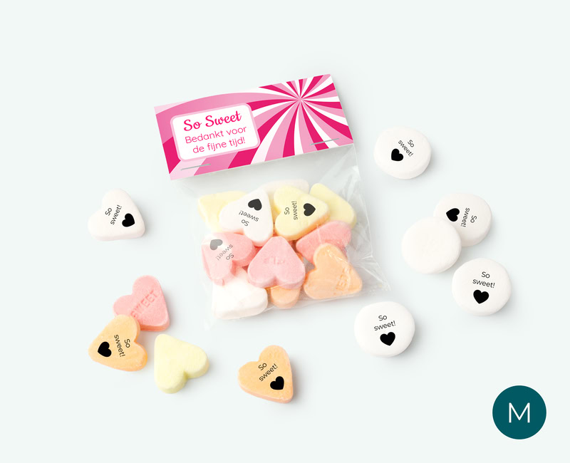 M-sized flat bag with printed sweets