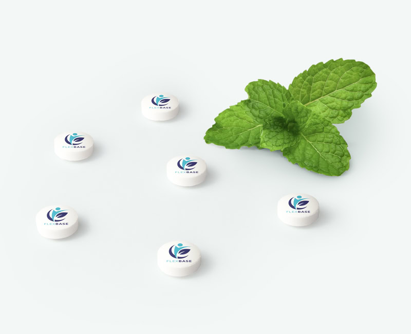 printed peppermint pastilles with logo