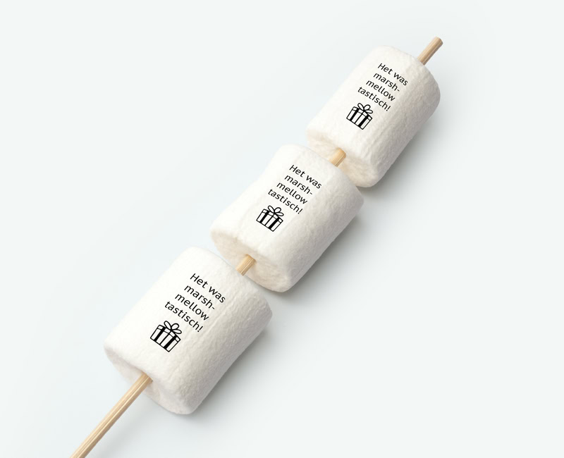 marshmallows printed thank you gifts